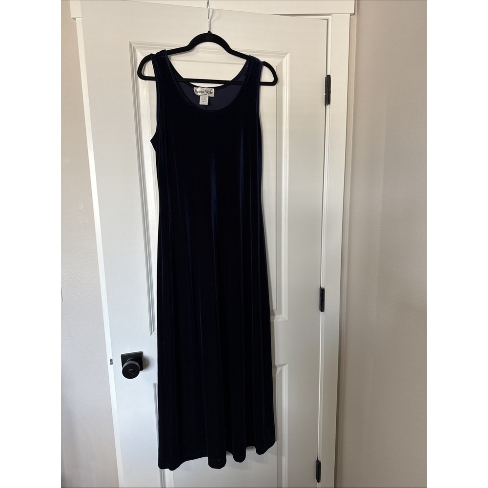 VTG Ronni Nicole by Ouida Women's Size 10 Blue Velvet 90s Y2K
